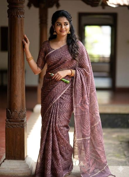 Dazira Linen Digital Print Saree dealers in India