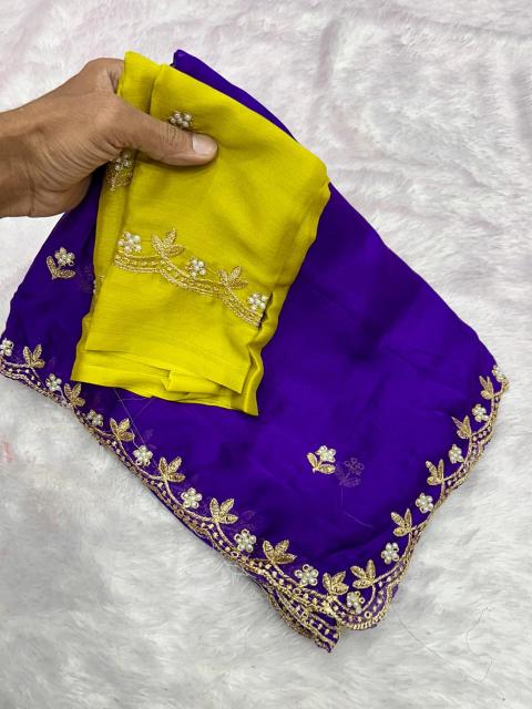 Dazira Moss Chiffon Mumbai saree market