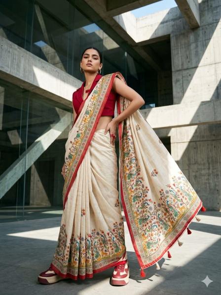 Dazira Premium Tissue Linen Saree wholesalers in Pune