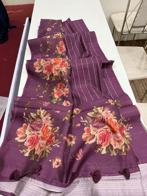 Dazira smooth tussar Bulk saree suppliers