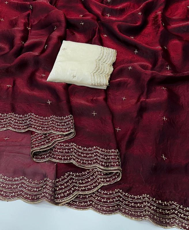 Dazira Space Sattin Bits Sequence Best saree wholesalers in Mumbai