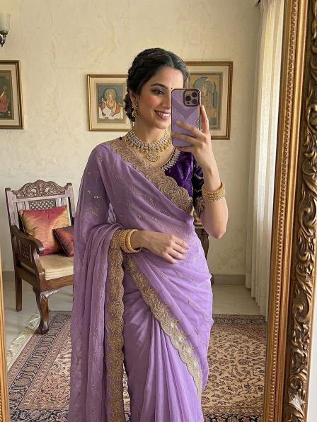 Dazira Star Georgette Sequence Wholesale saree suppliers in Ahmedabad