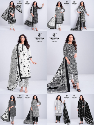 Deeptex Aaliza B & W Vol-4 – Karachi Kurti Pant With Dupatta - Wholesale Catalog