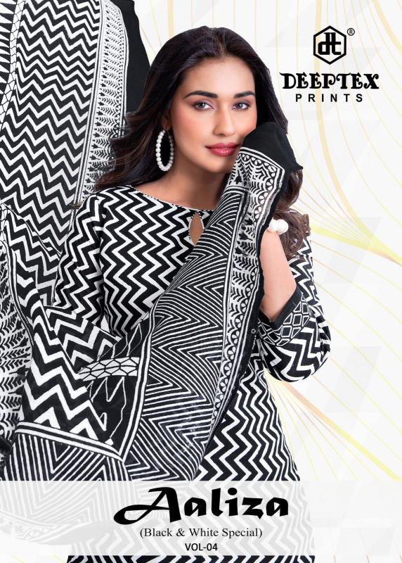 Deeptex Aaliza Black & White Vol-4 – Dress Material - Wholesale Catalog