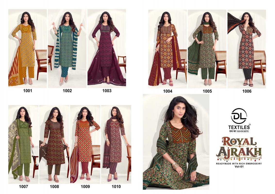 DL Royal Ajrakh Vol-1 – Kurti Pant With Dupatta - Wholesale Catalog