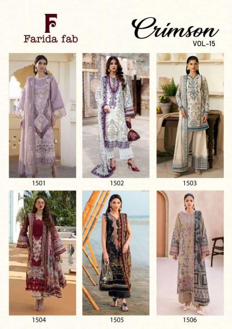 Farida Fab Crimson Vol-15 – Karachi Readymade Kurti Pant With Dupatta - Wholesale Catalog