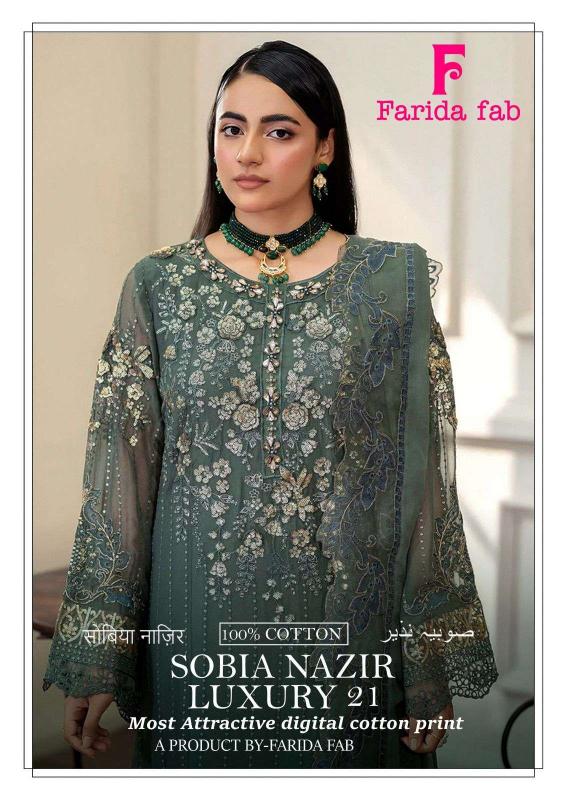 Farida Fab Sobia Nazir Vol-21 – Karachi Dress Material - Wholesale Catalog
