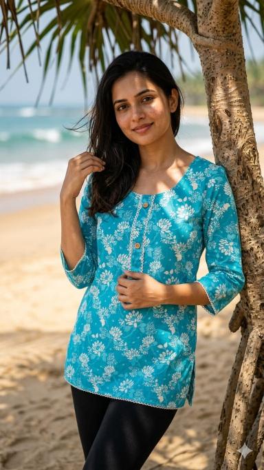 Felocity Cotton Printed Tunic Indian Kurti supplier in Kolkata