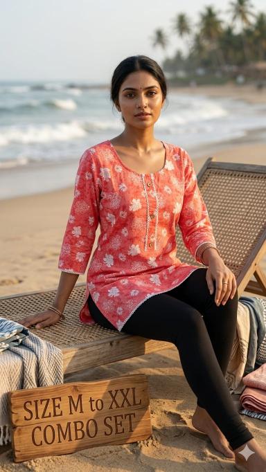 Felocity Cotton Printed Tunic Indian Kurti supplier in Kolkata