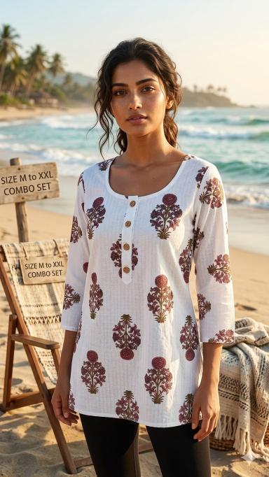 Felocity Cotton Printed Tunic Indian Kurti supplier in Kolkata