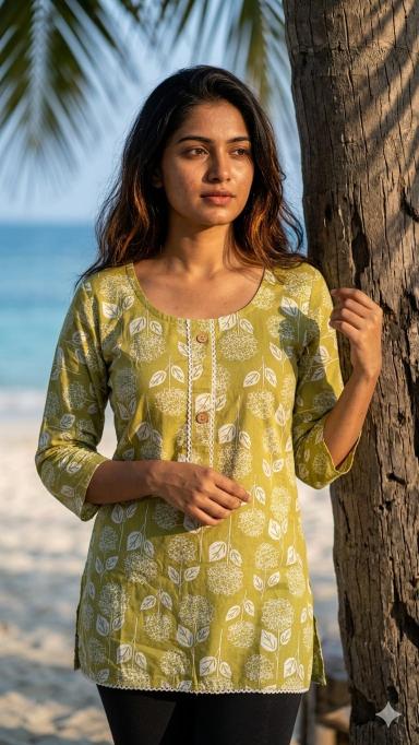 Felocity Cotton Printed Tunic Indian Kurti supplier in Kolkata