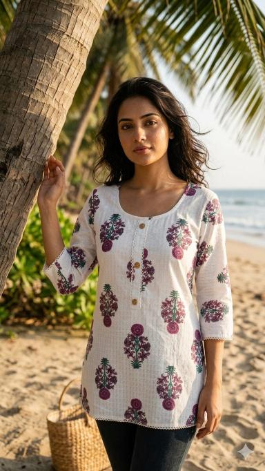 Felocity Cotton Printed Tunic Indian Kurti supplier in Kolkata