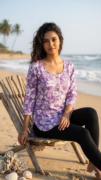 Felocity Cotton Printed Tunic Indian Kurti supplier in Kolkata