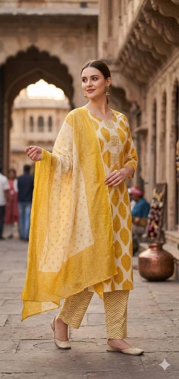 Felocity Cotton Slub Print Kurti manufacturers in Ahmedabad