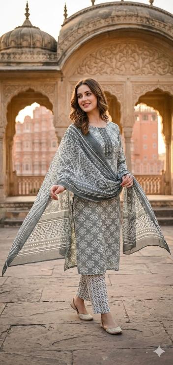 Felocity Cotton Slub Print Kurti manufacturers in Ahmedabad