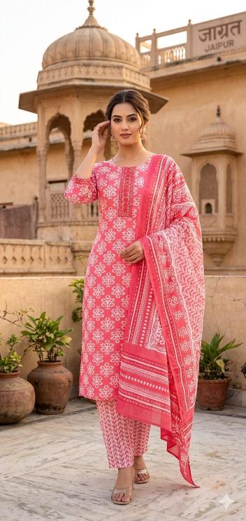Felocity Cotton Slub Print Kurti manufacturers in Ahmedabad