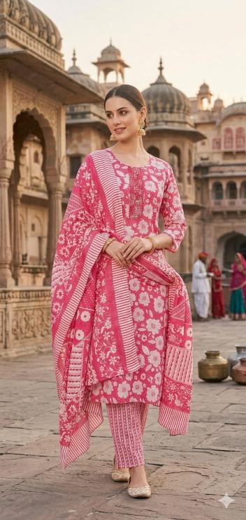 Felocity Cotton Slub Print Kurti manufacturers in Ahmedabad