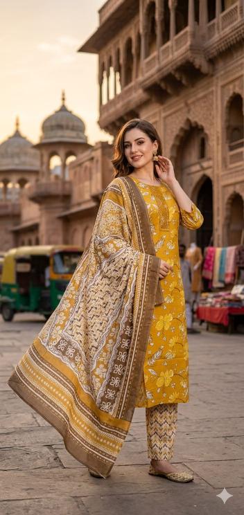 Felocity Cotton Slub Print Kurti manufacturers in Ahmedabad