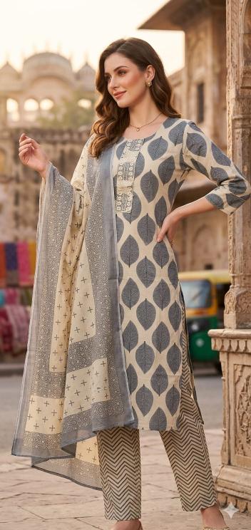 Felocity Cotton Slub Print Kurti manufacturers in Ahmedabad