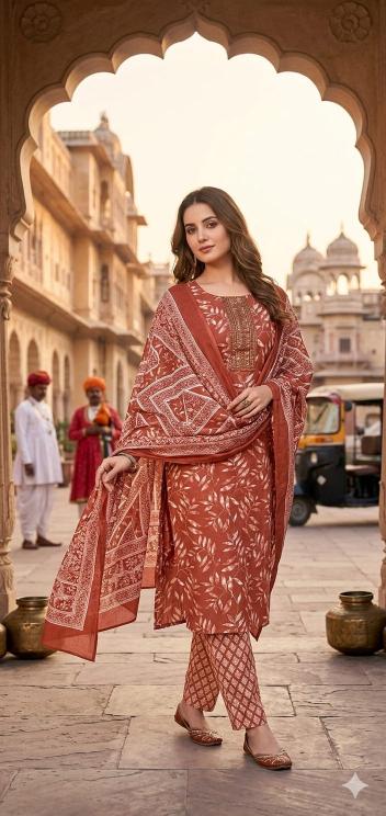 Felocity Cotton Slub Print Kurti manufacturers in Ahmedabad
