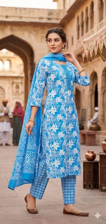 Felocity Cotton Slub Print Kurti manufacturers in Ahmedabad