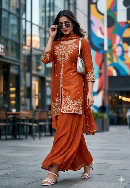 Felocity Rangoli Georgette Designer kurtis in bulk
