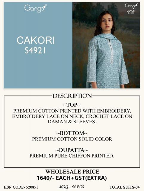 GANGA CAKORI 4921 Salwar Kameez Manufacturer in Ahmedabad