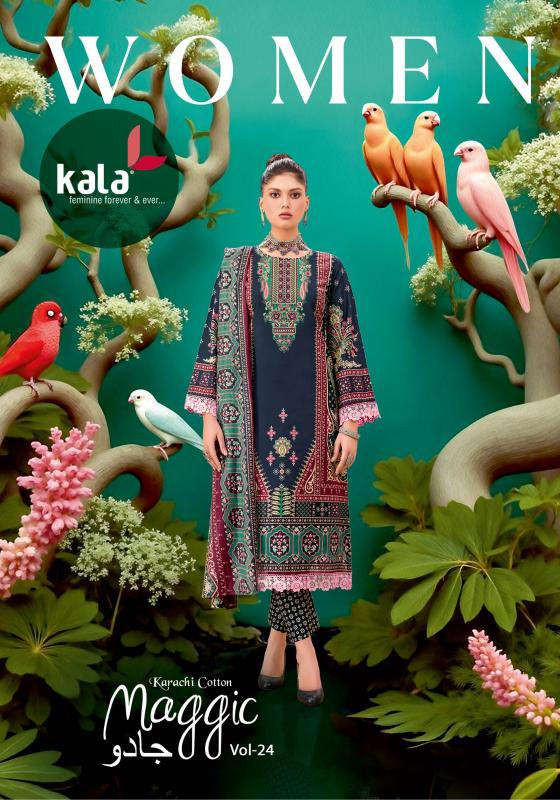 Kala Magic Vol-24 – Karachi Readymade Kurti Pant With Dupatta - Wholesale Catalog