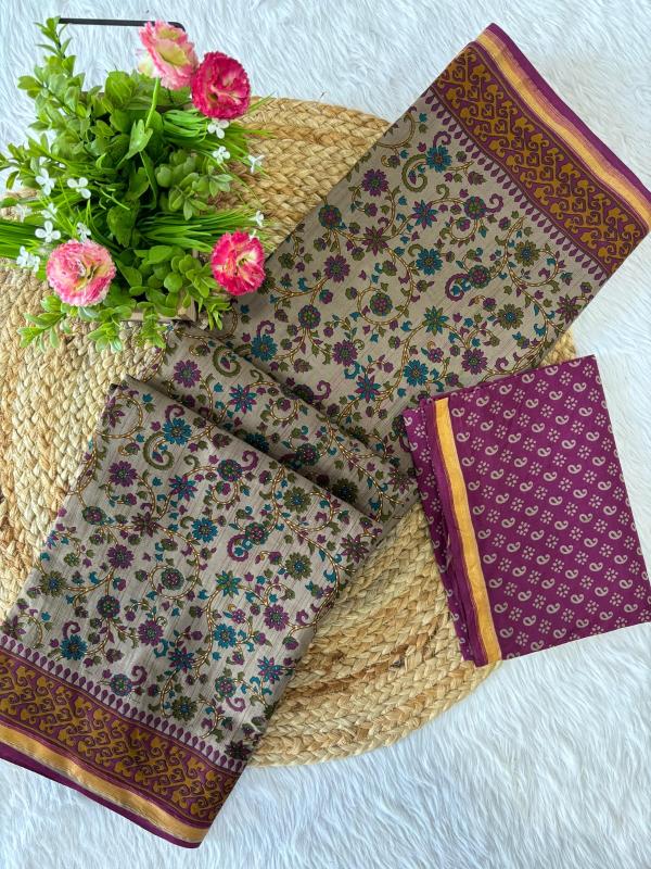 KALMKARI PRINT MALAI COTTON Wholesale saree market in Vadodara