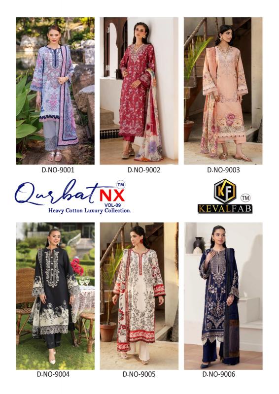 Keval Fab Qurbat Nx Vol-9 – Karachi Readymade Kurti Pant With Dupatta - Wholesale Catalog