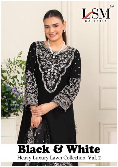 Lsm Black & White Vol-2 – Karachi Readymade Kurti Pant With Dupatta - Wholesale Catalog
