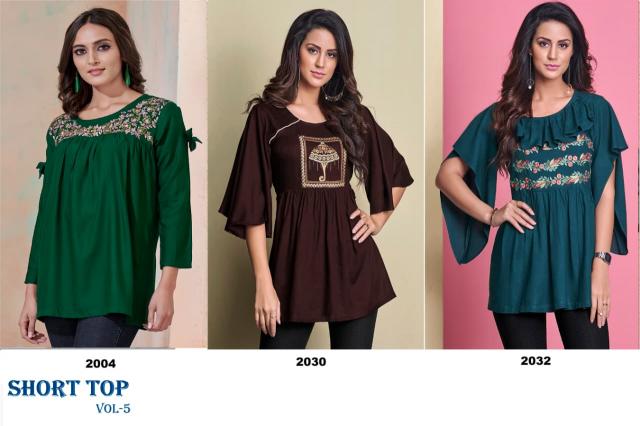 Moksh International Short Top Vol 5 Kurtis manufacturer in Surat
