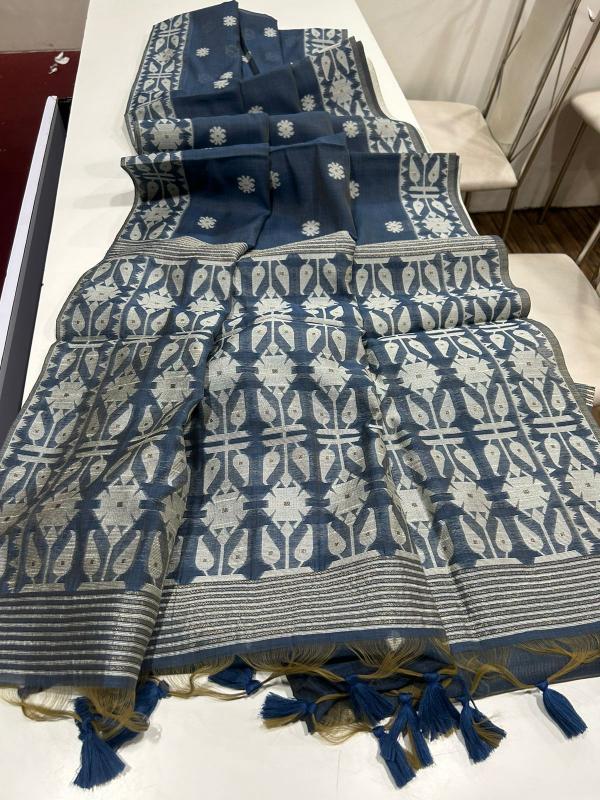 MUGA COTTON JAMDANI 6 Kolkata wholesale saree bazaar