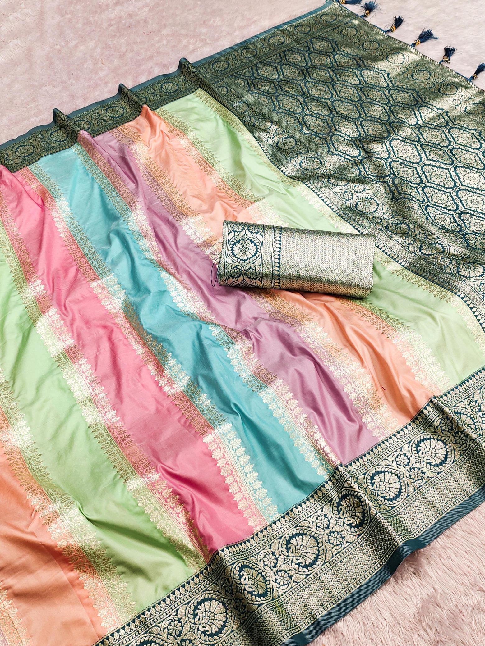 Muti Colour Banarasi silk wholesale saree market in bengaluru