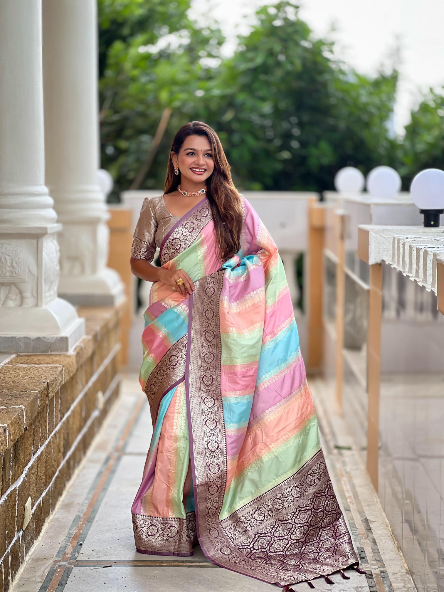 Muti Colour Banarasi silk wholesale saree market in bengaluru