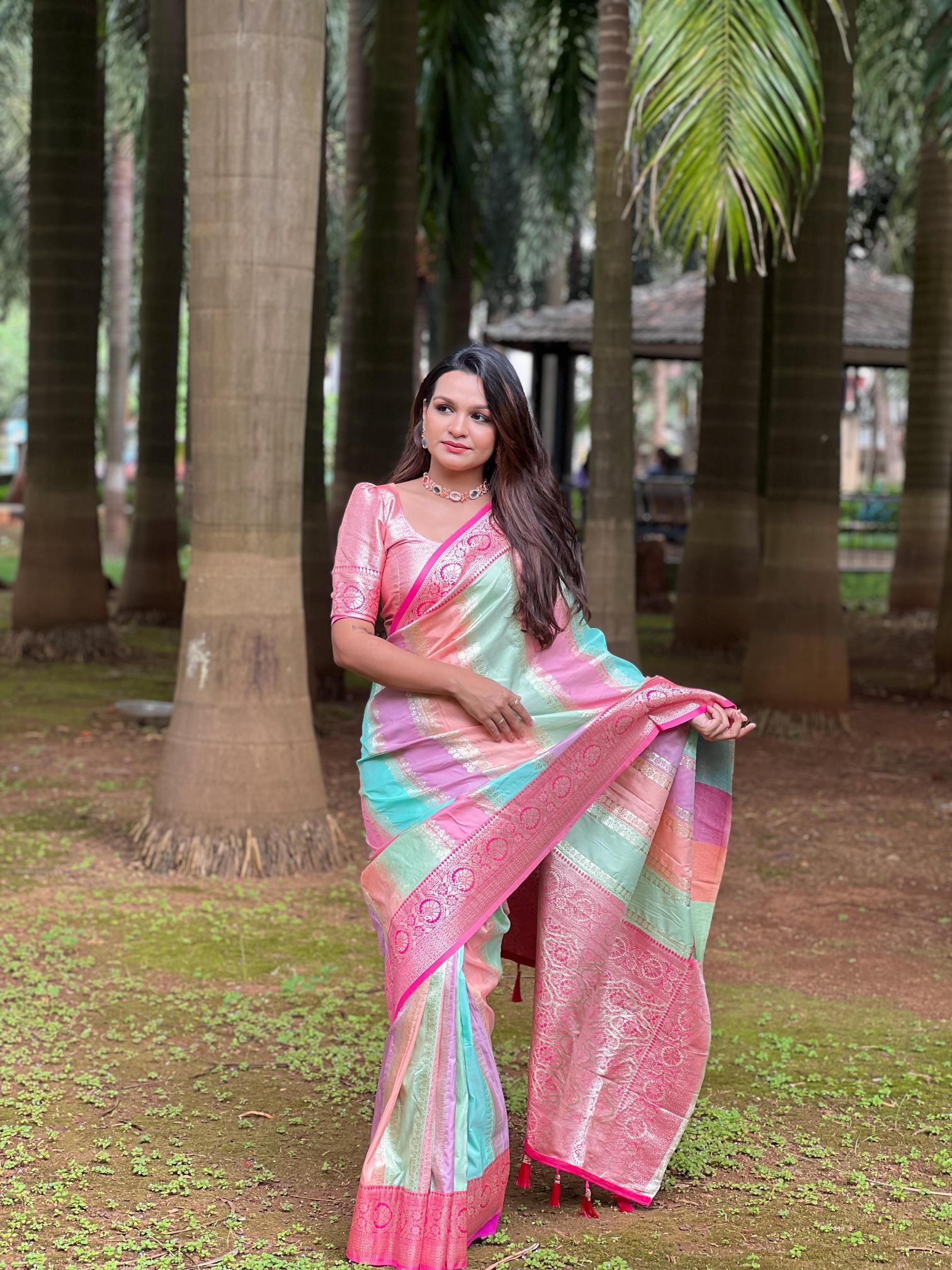 Muti Colour Banarasi silk wholesale saree market in bengaluru