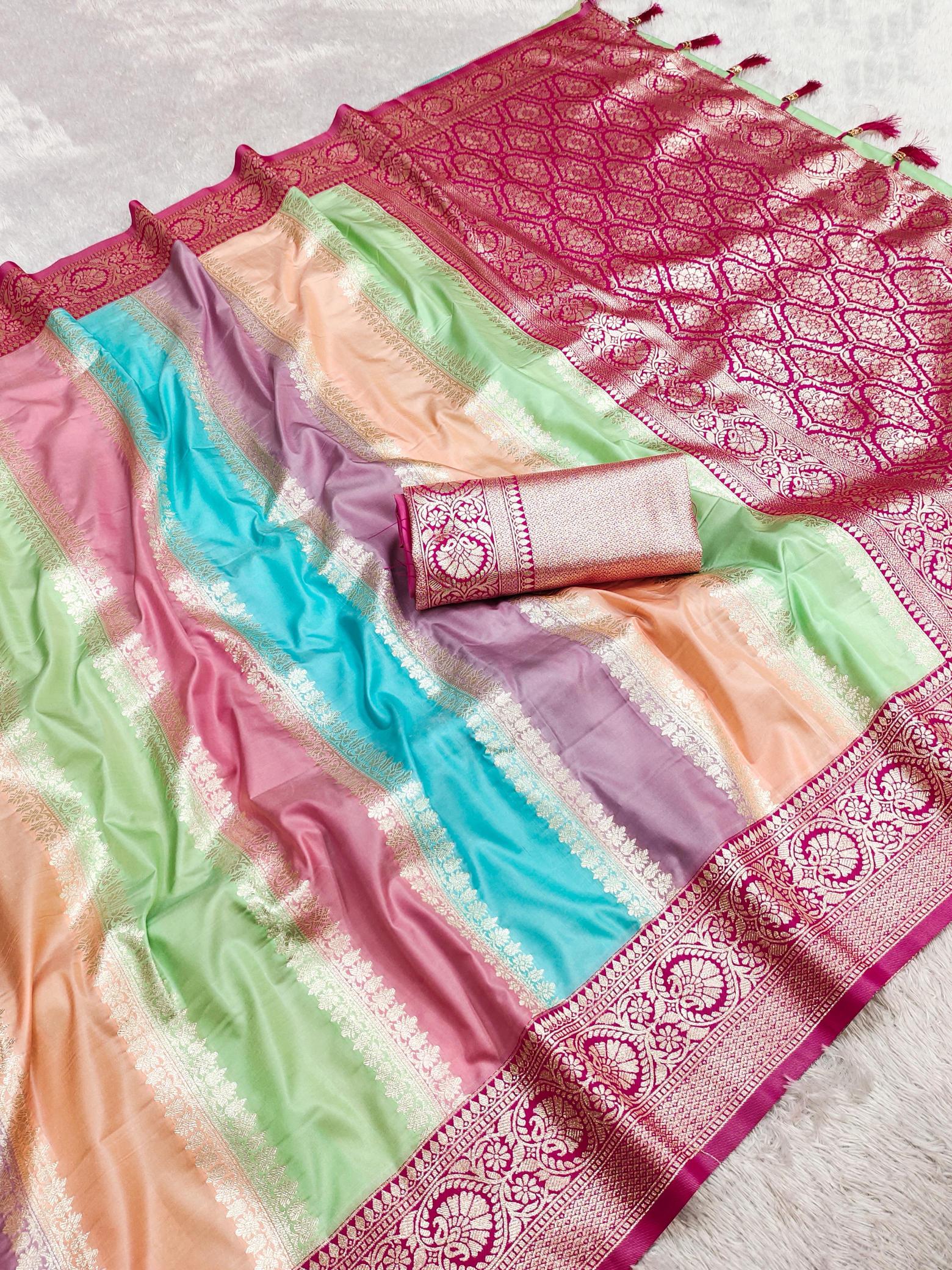 Muti Colour Banarasi silk wholesale saree market in bengaluru