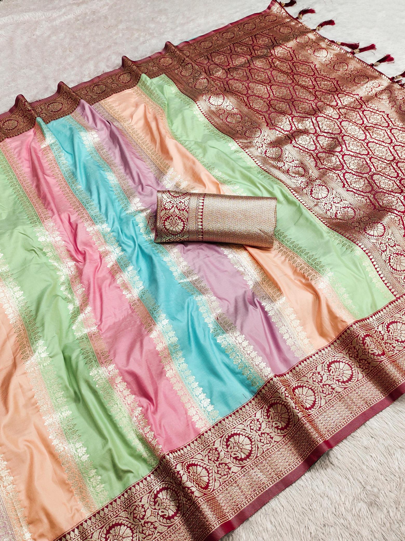 Muti Colour Banarasi silk wholesale saree market in bengaluru