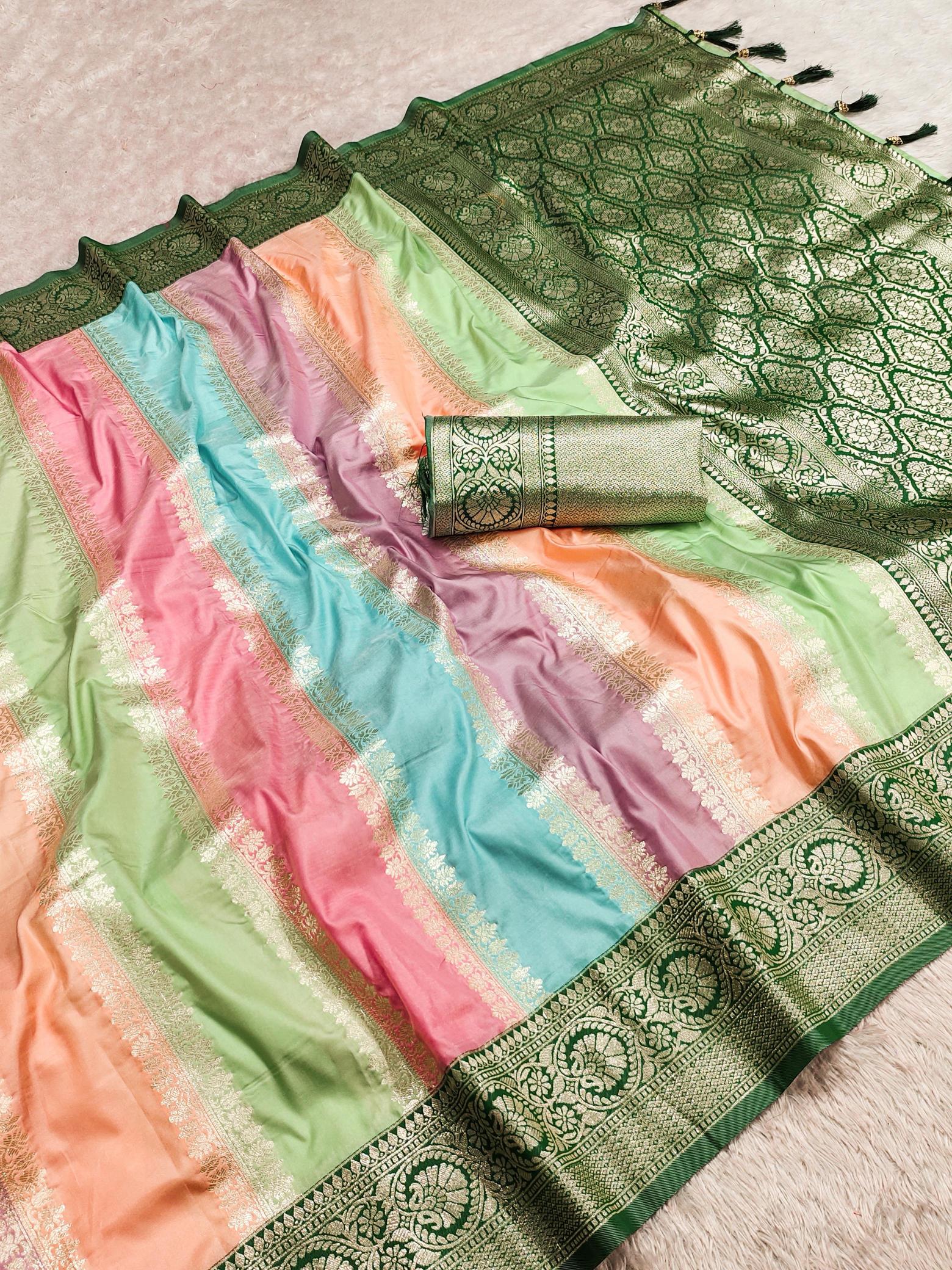 Muti Colour Banarasi silk wholesale saree market in bengaluru