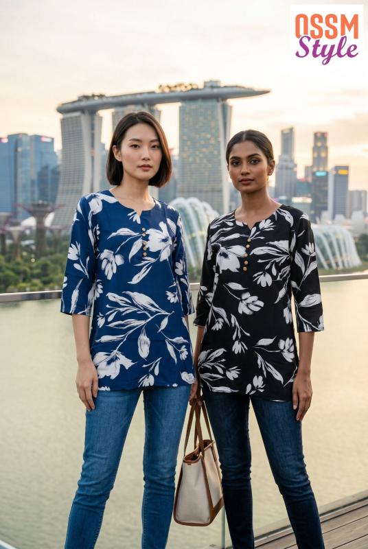 OSSM Style no 198 COTTON SHORT TOPS Printed kurtis wholesale