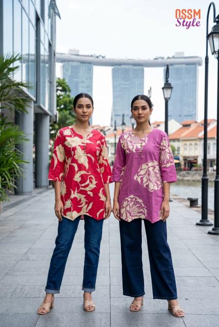 OSSM Style no 198 COTTON SHORT TOPS Printed kurtis wholesale