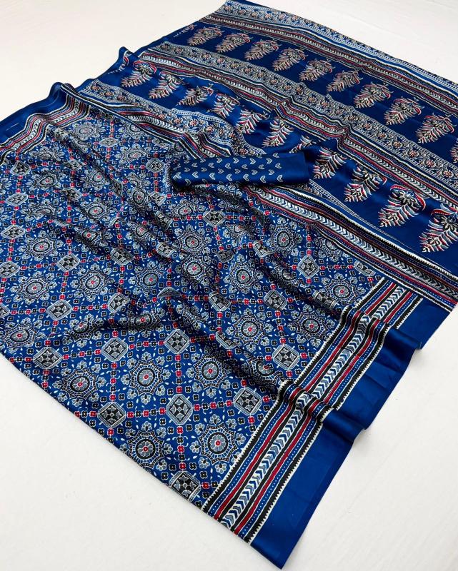 Rajtex Modal Satin Ajrakh Saree wholesalers in Pune