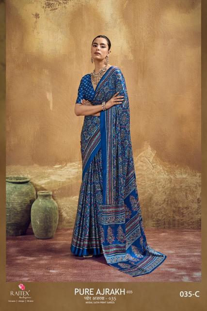 Rajtex Modal Satin Ajrakh Saree wholesalers in Pune
