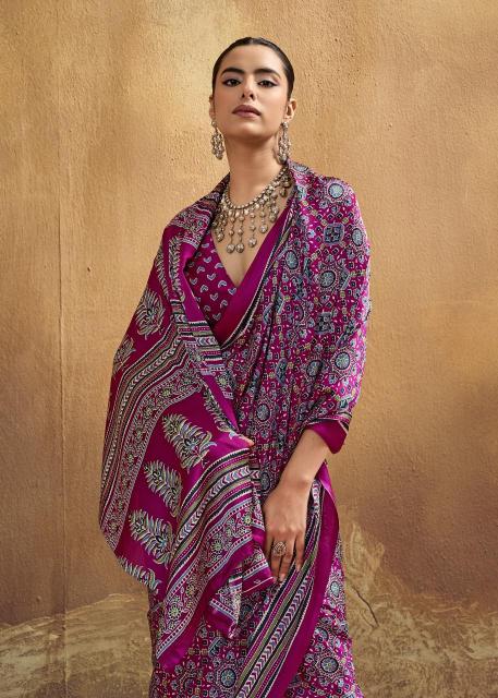 Rajtex Modal Satin Ajrakh Saree wholesalers in Pune