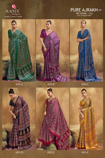 Rajtex Modal Satin Ajrakh Saree wholesalers in Pune
