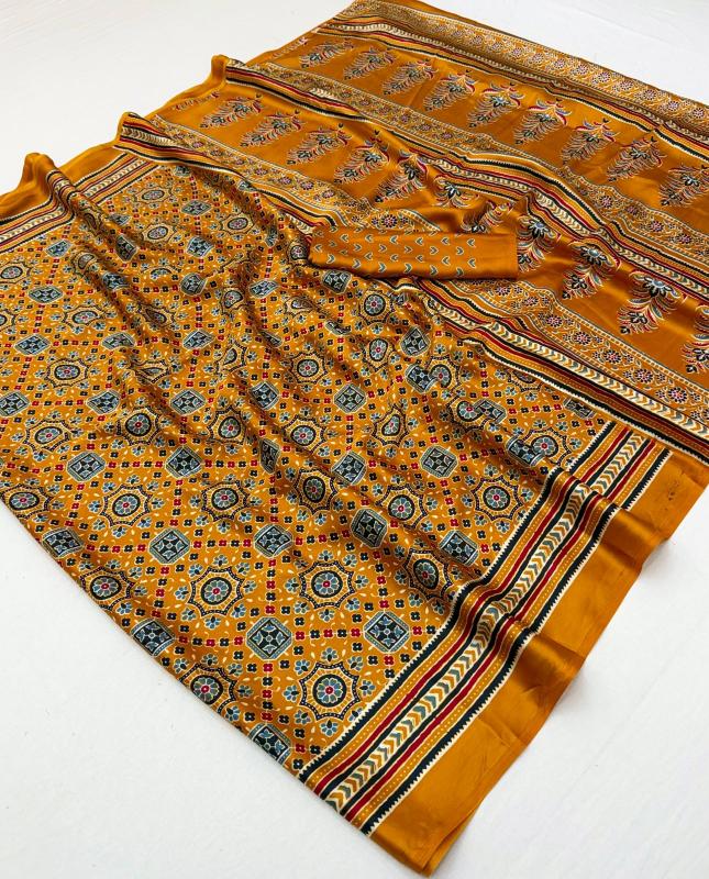 Rajtex Modal Satin Ajrakh Saree wholesalers in Pune