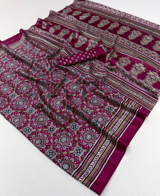 Rajtex Modal Satin Ajrakh Saree wholesalers in Pune