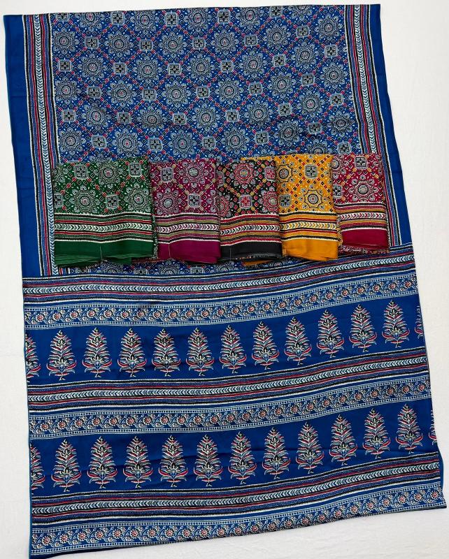 Rajtex Modal Satin Ajrakh Saree wholesalers in Pune