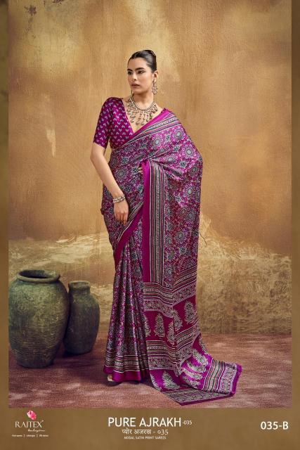 Rajtex Modal Satin Ajrakh Saree wholesalers in Pune