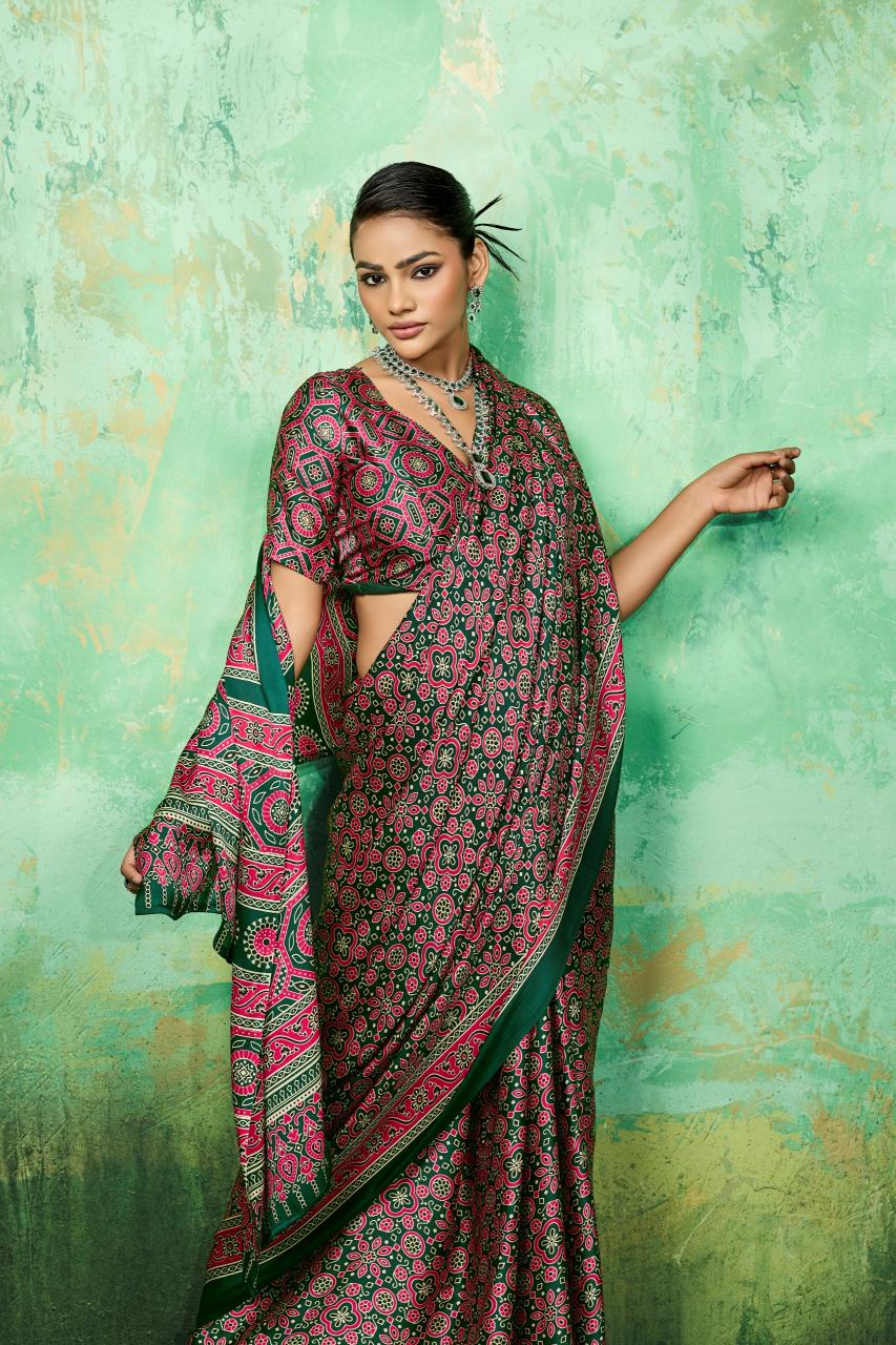 Rajtex Pure Ajrakh-039 Saree market in Pune